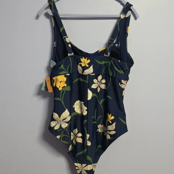 Shade & Shore‎ Dark Blue Floral Swimwear Size 18 - Picture 4 of 8